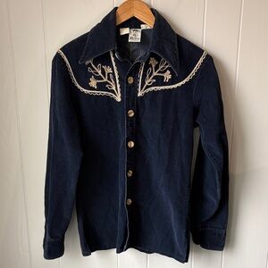 Men’s Vintage Alfie of California Corduroy Shirt with Embroidered Details